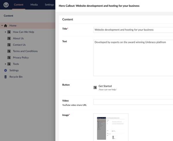 Umbraco Home Hero
